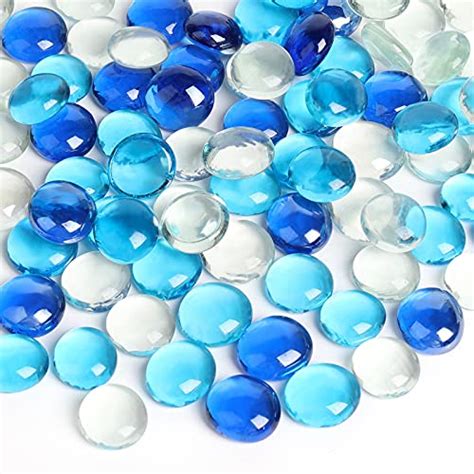 Futureplusx Flat Glass Marbles 1lb 100pcs Fill 03l Vol Premium Blue