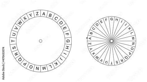 Cipher wheel template. Clipart image Stock Vector | Adobe Stock