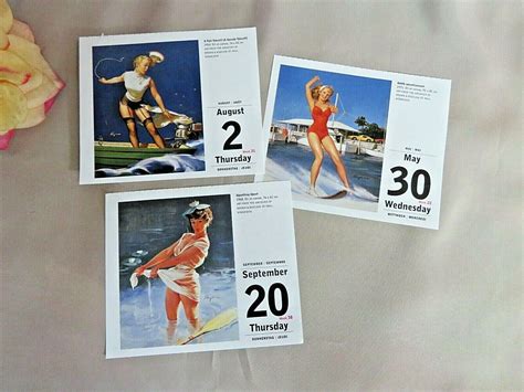 Vintage S Elvgren Pin Up Art Calendar Pages X Boats Water