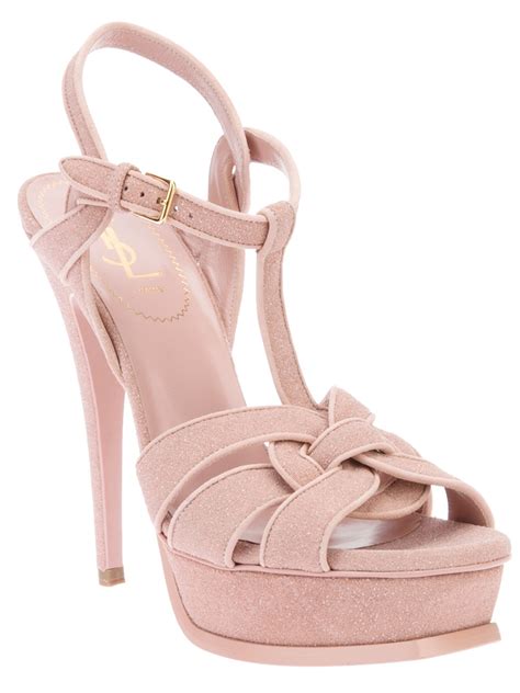 Saint Laurent Tribute Sandal In Pink Lyst