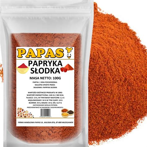 Papryka S Odka G Czerwona Mielona Aromatyczna Jako Papas