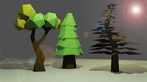 Modelo D Rboles Low Poly Turbosquid