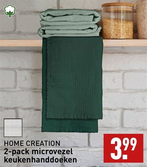 Home Creation Pack Microvezel Keukenhanddoeken Aanbieding Bij Aldi