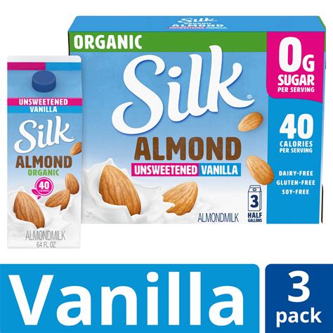 Silk Organic Unsweetened Vanilla Almondmilk 1 2 Gal Shipt