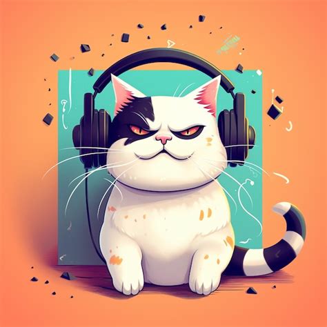 Premium Ai Image A Cat Wearing Headphones