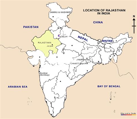 Rajasthan Location Map, Location of Rajasthan in India, Rajasthan in India