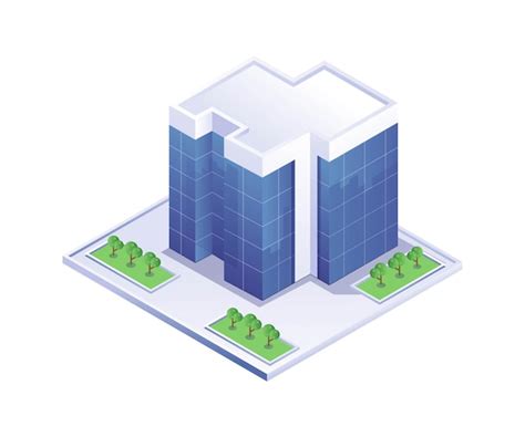 Premium Vector View Of Office Building Isometric Illustration