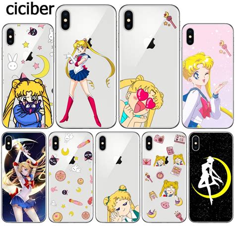 Sailor Moon Cartoon Silicone Phone Cases For Apple Iphone 8 7 6 6S PLUS