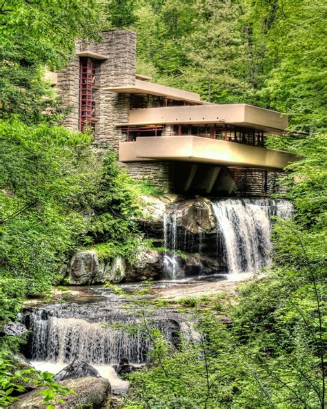 Frank Lloyd Wright's Fallingwater in Pennsylvania. In compliance with ...