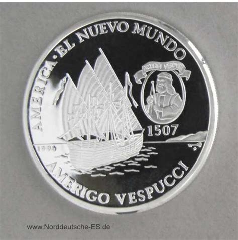 Kuba 10 Pesos 1996 Feinsilber 999 Amerigo Vespucci Segelschiff NES