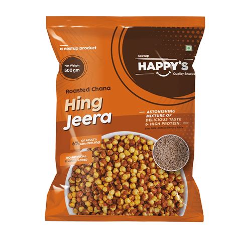 NEXT UP HAPPYS Roasted Chana 500 Gm Pack Of 2 Hing Jeera Flavor Low Fat