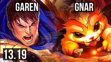 GAREN Vs GNAR TOP 1 9M Mastery 3 0 2 800 Games EUW Master 13