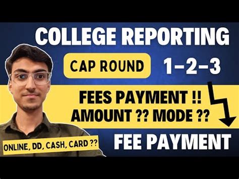 MHT CET CAP Round College Fees Payment Mode MHT CET 2024 CAP