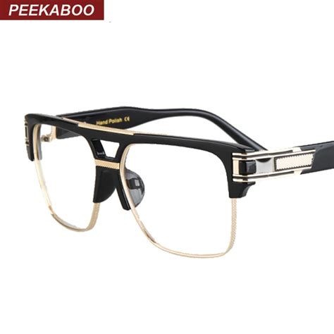 Peekaboo Half Frame Eyeglasses Frames Men Square Optical Gold Black Eye Glasses Frames For Women