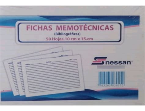 Fichas Bibliográficas Rayadas Blancas 10 X 15 Cm Nessan 50h Cuotas