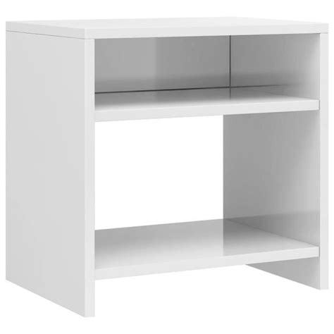 KO7167 Table de chevet Blanc brillant 40 x 30 x 40 cm Aggloméré 117167