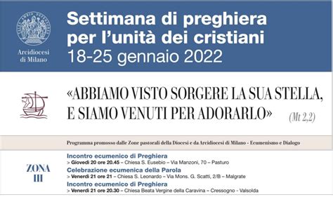 Settimana di preghiera per l unità dei Cristiani 18 25 gennaio 2022