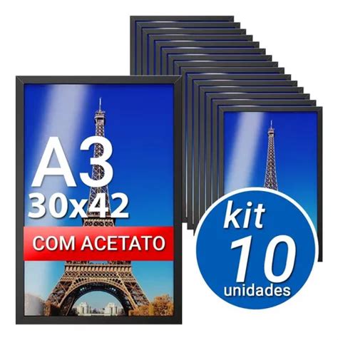 Kit Molduras Preta A X Acetato Diploma Foto Mercadolivre