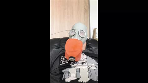N V A Mask No The Breath Sack Part Ziptied To My Head Latex Gasmask Breathplay Gay Porn