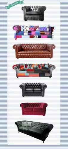 Sillon Chesterfield Sofa Chester 3 Cuerpos Cuero Vacuno Real En Venta