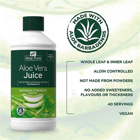 Aloe Pura Aloe Vera Juice Maximum Strength 1L Aloe Pura