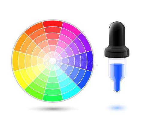 Vector Color Wheel Palette And Dropper Icon Stock Vector Illustration