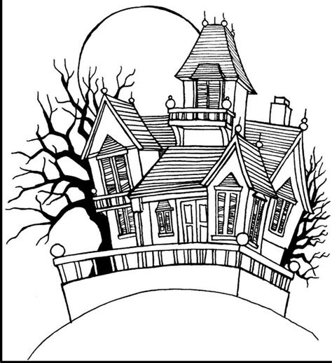 Haunted House Coloring Pages - Free Printable Coloring Pages