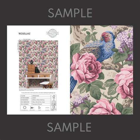 SAMPLE Parrots Wallpaper 'rosellas' Rosella - Etsy