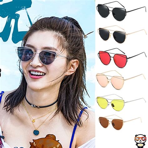 Yo Korean Cat Eye Women Sunglasses Fashion Female Retro Mirror