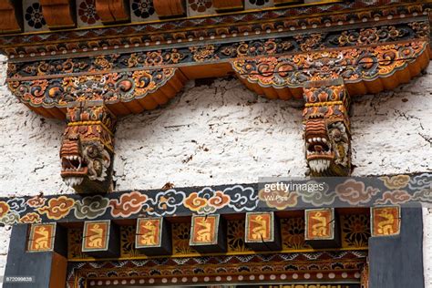 Ornate Wood Carved Architectural Detail At The Punakha Dzong News