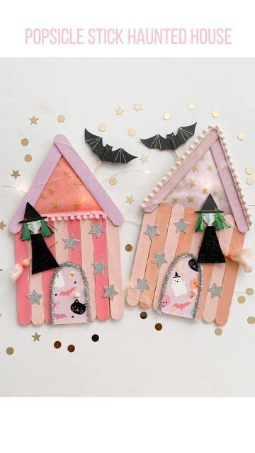 Spooky Cute Popsicle Stick Haunted House Craft