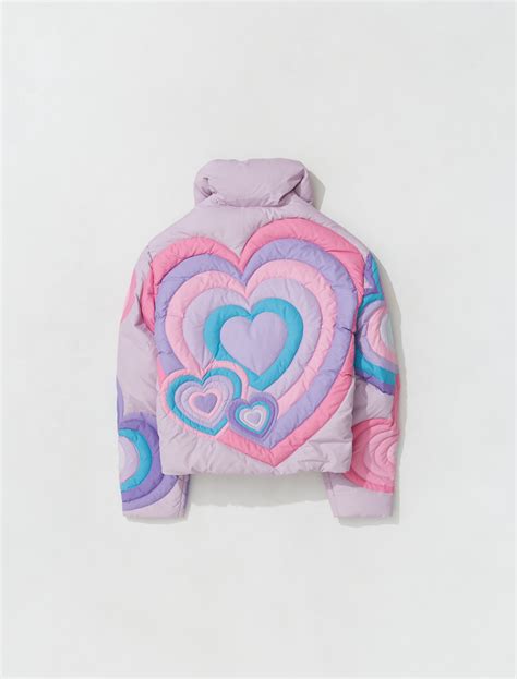 Erl Purple And Pink Puffer Hearts Jacket A2 Jackets