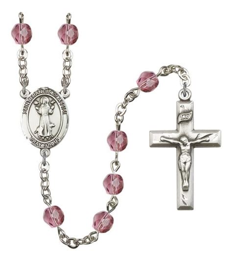 St Francis Of Assisi Rosary Amethyst R01129