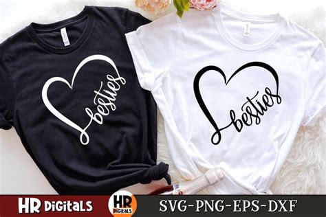 Besties Heart Svg Best Friends Svg Bff Girls Holiday Svg