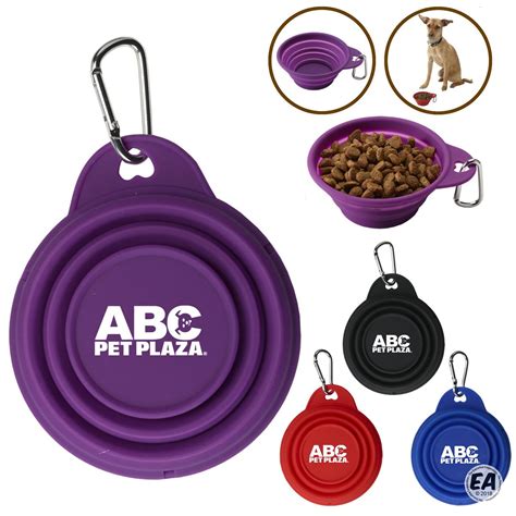 Custom 8 Oz Pet Collapsi Bowl With Carabiner Promotional Pet