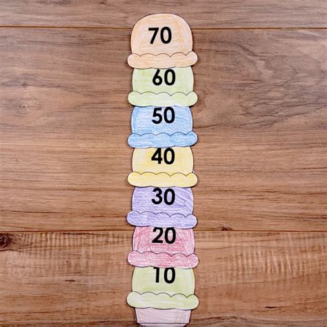 Ice Cream Cone Counting By 10s Summer Review Simply Kinder Plus