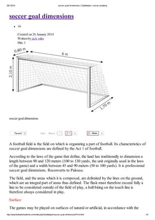 Soccer goal dimensions | PDF