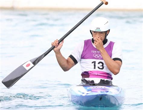 ＜東京五輪 カヌー スラローム男子カナディアンシングル決勝＞決勝を終えて厳しい表情を見せる羽根田卓也（撮影・北條 貴史） ― スポニチ