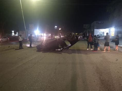 Joven Conductor Vuelca En Torre N Al Circular A Exceso De Velocidad