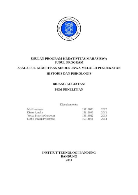 DOCX Laporan Kemajuan PKM P Asal Usul Kemistisan Sinden DOKUMEN TIPS