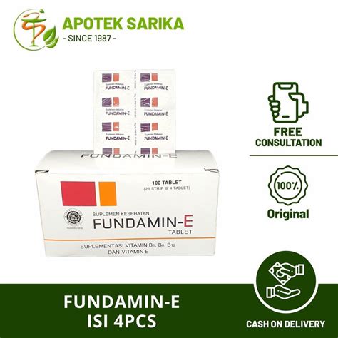 Jual Fundamin E Isi Pcs Vitamin B B B Vitamin E Shopee