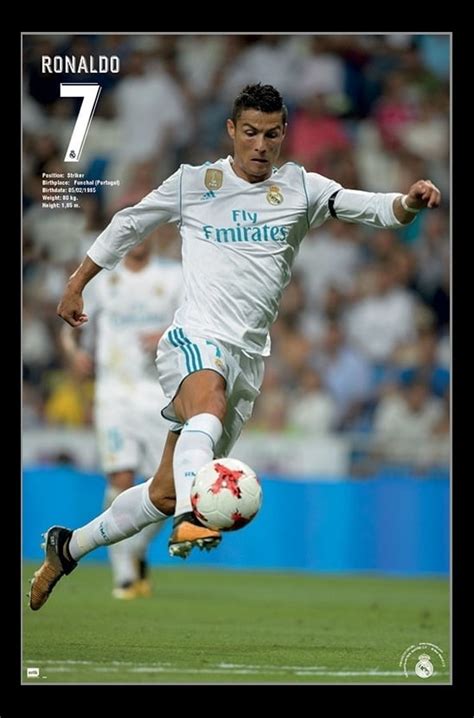 Real Madrid Cristiano Ronaldo Laminated And Framed Poster Print 22 X