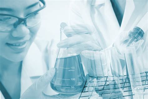 researchers  testing bacteria   laboratory stock image image