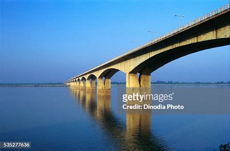 Mahatma Gandhi Setu Bridge Over Ganga River In Patna Bihar India High