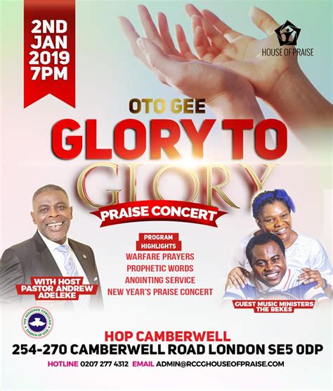 Rccg House Of Praise Camberwell London Glory To Glory Praise Concert