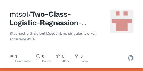 GitHub Mtsol Two Class Logistic Regression IRLS MNIST Stochastic