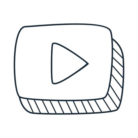 Iconos de reproductor de video vectorial botón de reproductor dibujado