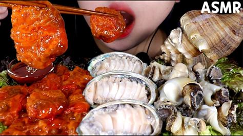 Asmr Sea Squirtandabaloneandconch 비단멍게and전복and소라 리얼사운드 먹방 Eating Sound Mukbang