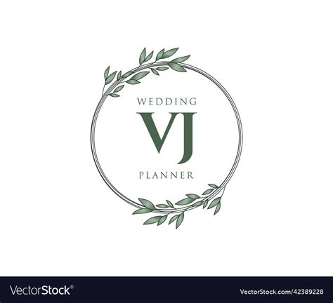 Vj Initials Letter Wedding Monogram Logos Vector Image