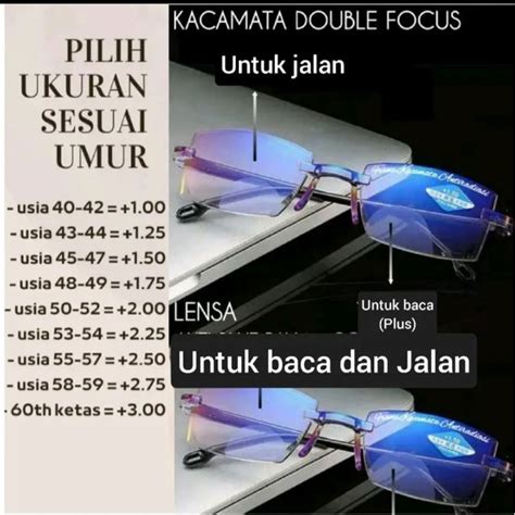 Jual Kacamata Dua Lensa 2 In 1 Untuk Baca Dan Jalan Lihat Tulisan